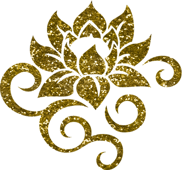 Gold Glitter Lotus Flower